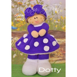 Knitting by Post Dotty Doll Knitting Pattern - Ultimate Retro Doll Design, Easy-to-Follow A5 Leaflet, Perfect for Beginners & Intermediate, Compact & Convenient, Creates a Charming 50s Style Doll