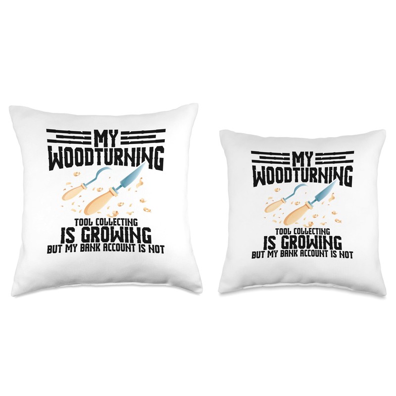 Woodturner Smocks for Men Chisel Set Kit Woodturning Throw Pillow