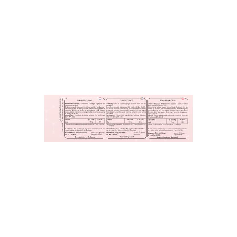 Zink 25mg - 365 Tabletten - Zink Bisglycinat - Hochdosiert