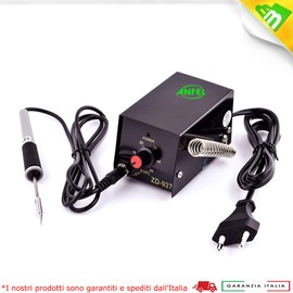 MINI STAZIONE SALDANTE ZD-927 CON STAGNO OMAGGIO 8W SALDATORE CON PUNTA FINE 0,3mm PER PICCOLE SALDATURE DI PRECISIONE TEMPERATURA REGOLABILE 100-450°C