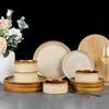 LERATIO Ceramic Dinnerware Sets for 4,Round Reactive Glaze Ceramic Plates