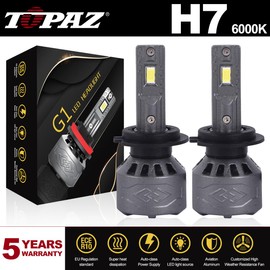 TOPAZ H7 LED Driving Fog Light Bulbs, 6000K 2 Bulbs White Brighter Daytime Running Light, plug and play, Replacement Bulbs for Cars, Trucks, SUVs (Pack of 2)