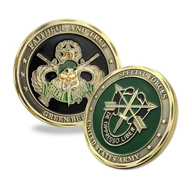 Glamtune US Army Special Forces Challenge Coin Faithful and True Green Beret Commemorative Coin