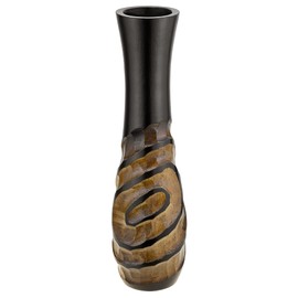 AeraVida Celestial Galaxy Spiral Hand Carved Swirl on Wood Brown Table Vase for Tropical Bali Vibes Modern and Chic Home Décor