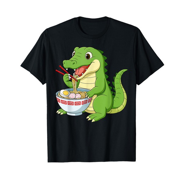 Cute Anime Crocodile Eating Ramen Noodle Gifts Men Women Kid