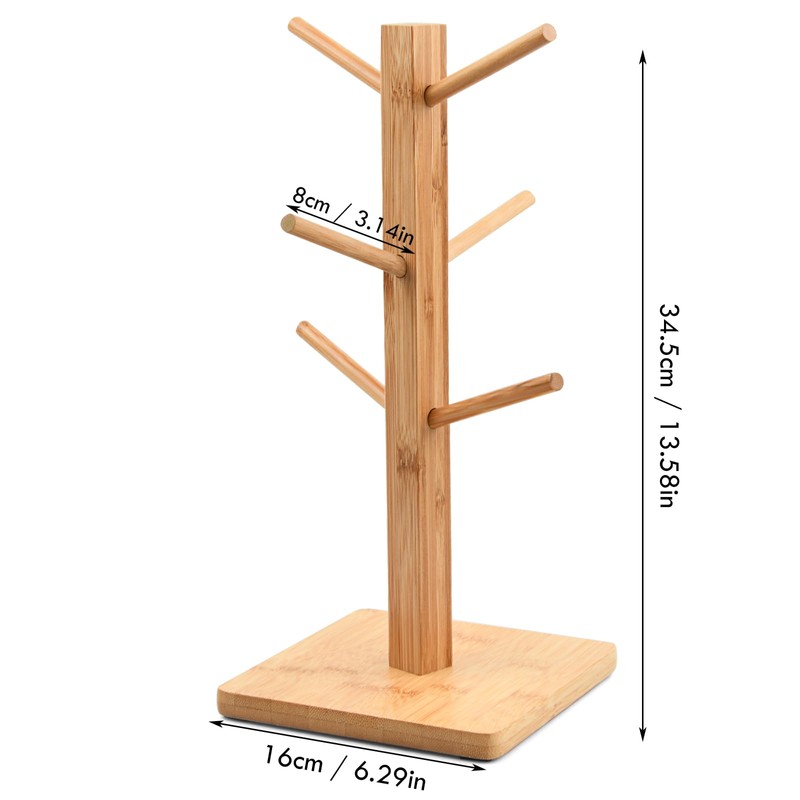Chstarina Wooden Cup Stand, Bamboo Wooden Cup Holder, Pretzel Holder,