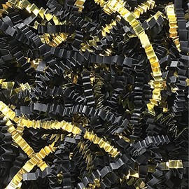 Partners Brand PCPB10GG Crinkle Paper, 10 lb., Black/Gold