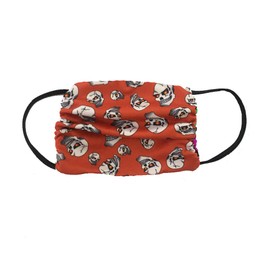 Reversible Family Stretchy Washable 2 Ply Comfy Ear Loop Multi Purpose Face Mouth Cover One Size (Reversible) Red Skull/Multi Zebra