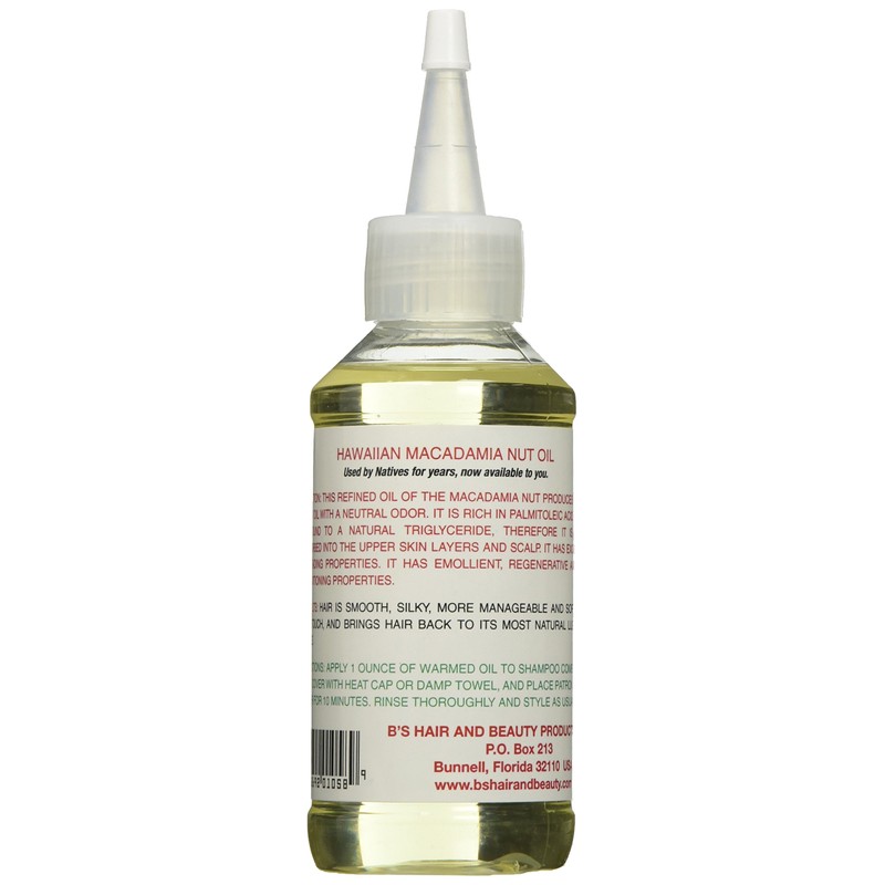 B's Organic Hawaiian Macadamia Nut Oil, 4 oz.