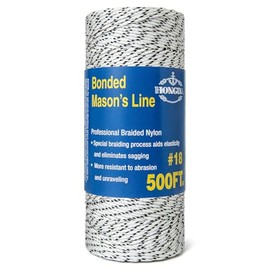 HONGDA Professional Masonry String Lines, 500 Feet #18 Bonded Braided Nylon Mason Line, Durable and Versatile String for Masonry, Construction, Gardening, and DIY Projects