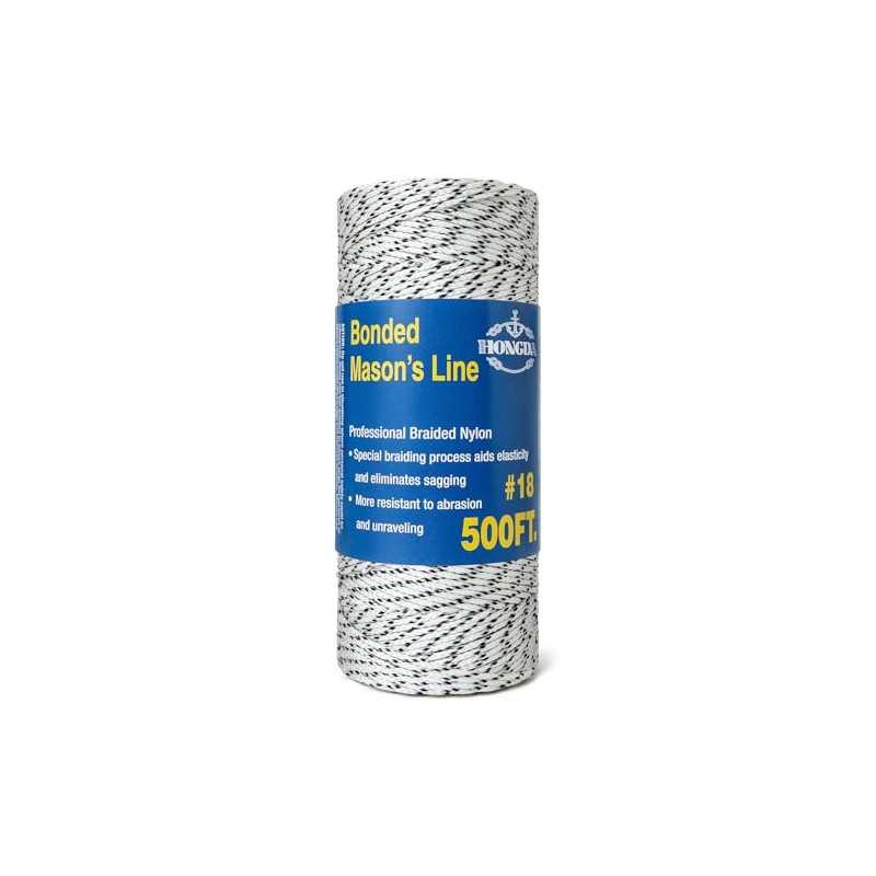 HONGDA Professional Masonry String Lines, 500 Feet #18 Bonded Braided