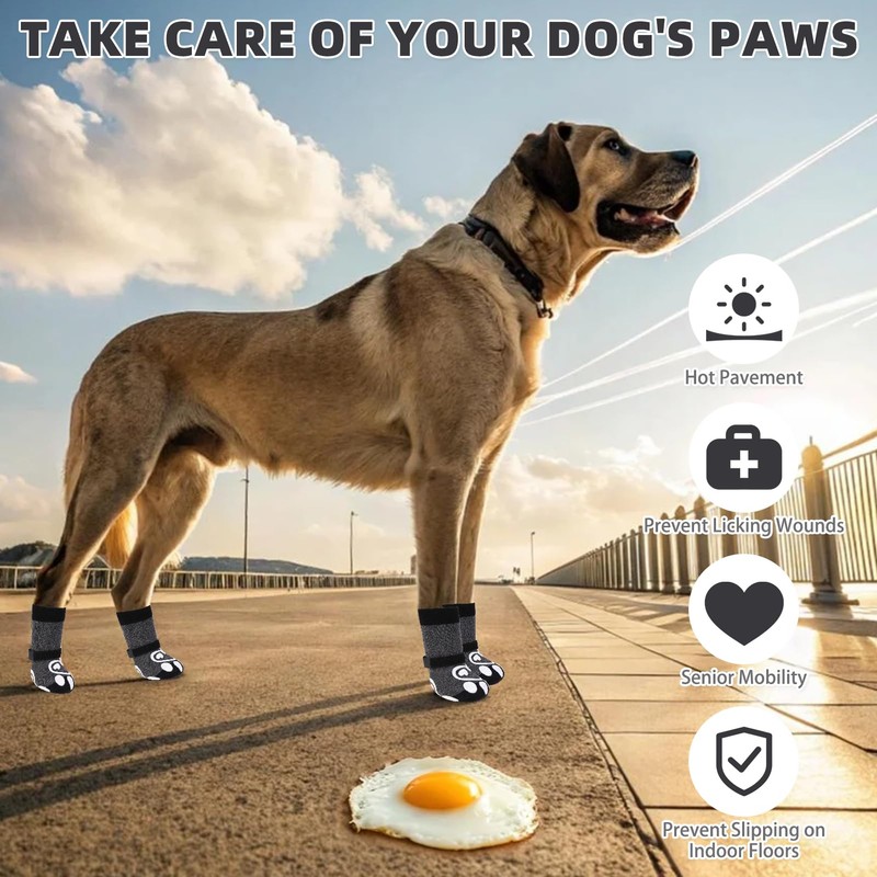 KOOLTAIL Dog Socks for Hot/Cold Pavement to Prevent Licking Paws,Dog