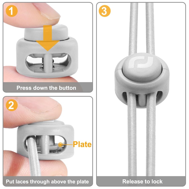 RJ-Sport Heavy Duty Cord Locks - Double Hole Drawstring Stopper