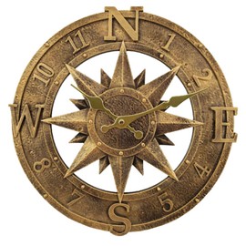 Taodyans Outdoor Wall Clock 30 cm Garden Wall Clock Waterproof Outdoor Wall Clock Kitchen Living Room Wall Clock Industrial 3D Wall Clock - Ticking (Bronze)