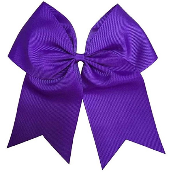 Kenz Laurenz Cheer Bows Purple Cheerleading Softball - Gifts for Girls and Women Team Bow with Ponytail Holder Complete Your Cheerleader Outfit Uniform Strong Hair Ties Bands Elastics