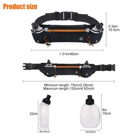 Running Belt Waist Bag,Kiwinvou Waist Bag with Hidden Water Bottle Holder for Outdoor Activities,Gym,Walking,Running, Hiking, Cycling,Unisex (Orange)