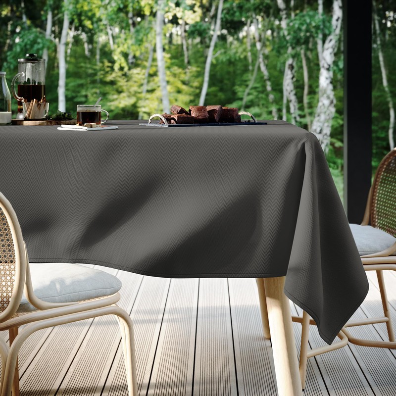 Filumi Tablecloth 130 x 180 cm Oval Grey Washable for
