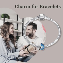 Famuan Merry Christmas Charm 925 Sterling Silver Gingerbread Man Hat Snowman Snowflake Tree Elk Car Bracelets Christmas Mother's Day Valentine's Day Birthday Jewellery Gifts for Family Friends Women,