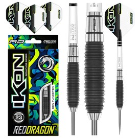RED DRAGON Ikon 1.3 23 g Professional Tungsten Steeltip Dart Set with Flights and Shafts