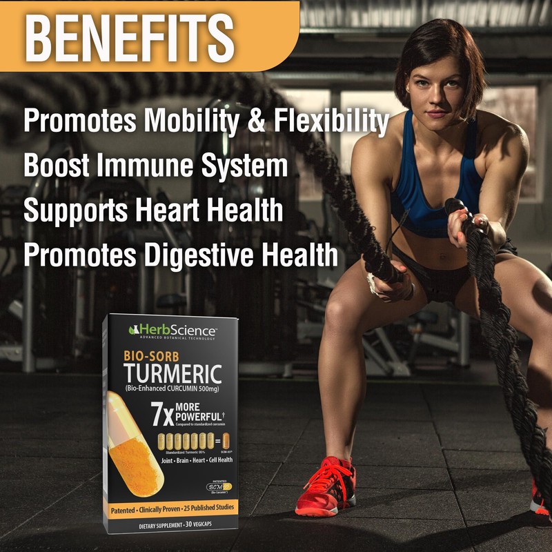 HerbScience Turmeric Curcumin, High Absorption Ultra Potent 95% Curcuminoids Turmeric