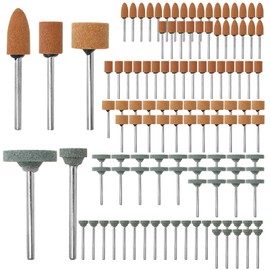 120 PCS Grinding Wheel Head, 5 Shapes Sanding Bits for Rotary Tool Accessories, 3mm Shank Drill Sanding Attachment for Metal, Glass, Stone, Jewelry Polishing, Grinding and Deburring