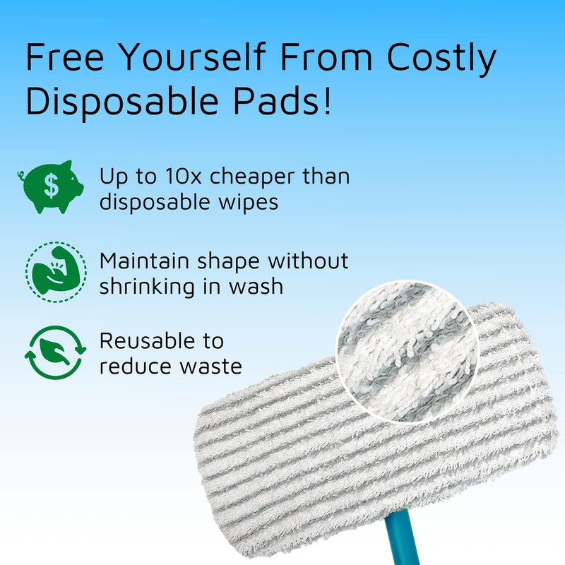 Zeltauto 4 Pack Reusable Scrub Mop Pad for Flash Speedmop