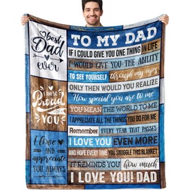 Dad Birthday Gift Birthday Gifts for Dad from Daughter Son Best Dad Gifts Soft Throw Blanket for Bedding Sofa (Dad Gifts, 50 x 60 Inch)