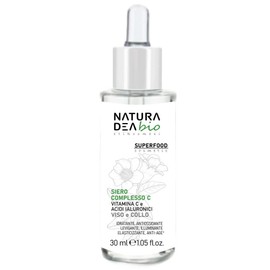 NaturaDea Organic Serum with Vitamin C and Hyaluronic Acids - Anti-Age, Moisturising, Antioxidant, Smoothing, Brightening, Elastic, for Face and Neck, Superfood, Vegan, Dermatologicament
