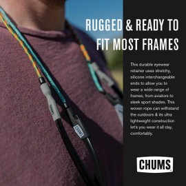 Chums 3mm Ripcord Rope Sunglasses Retainer & Glasses Strap for Men & Women (Red)