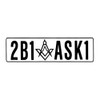 2B1ASK1 Square & Compass Masonic Vinyl Decal - [Black][6 Inch]
