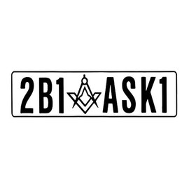 2B1ASK1 Square & Compass Masonic Vinyl Decal - [Black][6 Inch]