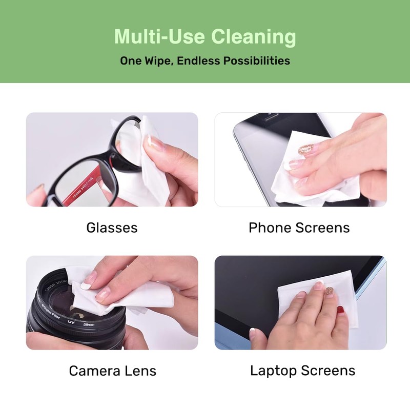 SOLWST Optix Lens Cleaning Wipes - 100 Pre-Moistened, Individually Wrapped