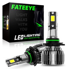 FateEye 9005 LED Headlight Bulb,13000LM Super Bright LED Car Headlight Conversion Kit, 60W Top-Level Chip, Turbo Fan Halogen Headlight Replacement Temperature Control, 6500K, Plug and Play (9005)