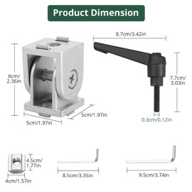 Corner Bracket, JiGiU 2 Pcs Angle Mounting Brackets for 2020 Joint Aluminium Profile Extrusion 180 Degree Corner Connector Joint Brace Brackets Made of Zinc Alloy with Lever and Mounting Accessories