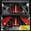 BILLFARO 2Pcs Red Engine Bay Panel Cover,Rear Engine Covers Left