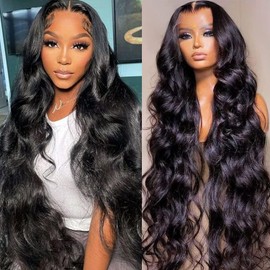 13x6 Body Wave Lace Front Wigs Human Hair HD Transparent Invisable Lace Wig Pre Plucked Bleached Knots 180 Density Body Wave Human Hair Wig 24 Inch