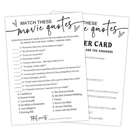 Movie Quotes - Wedding Bridal Shower Game, Bachelorette Party Wedding Shower Favors, 30 Game Cards & 1 Answer Card, Engagement Party Games Activity Supplies, Wedding Games for Reception -L838