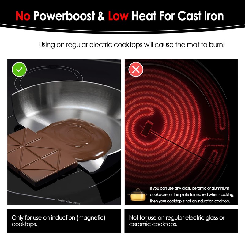 KitchenRaku Large Induction Cooktop Protector Mat 21.2x35.4 IN,Translucent (Magnetic) Electric