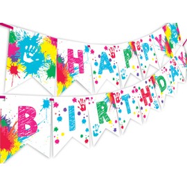 Art Party Happy Birthday Banner - Art Party Supplies - Art Party Decortations - Banner