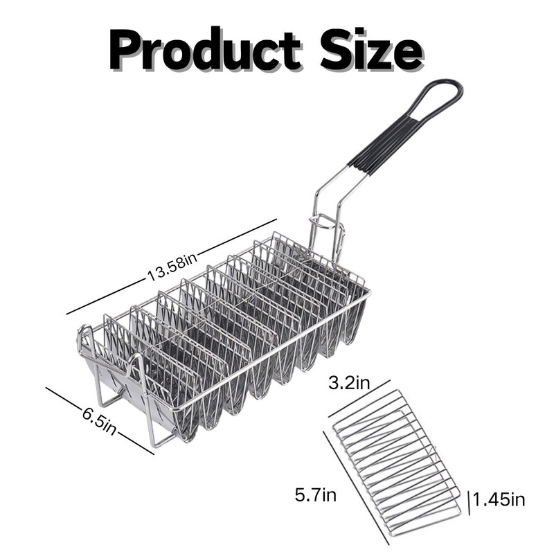 Taco Basket Holds 8 Shells,Deep Fryer Taco Holder Basket Taco