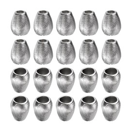 DTGN 10x12x3.5mm Bell Stopper - 20Pack - Good for DIY Drawstring Lanyard Backpacks - Alloy Conical Cord Ends Lock Cord Rope Fastener Ends Stopper - Silver