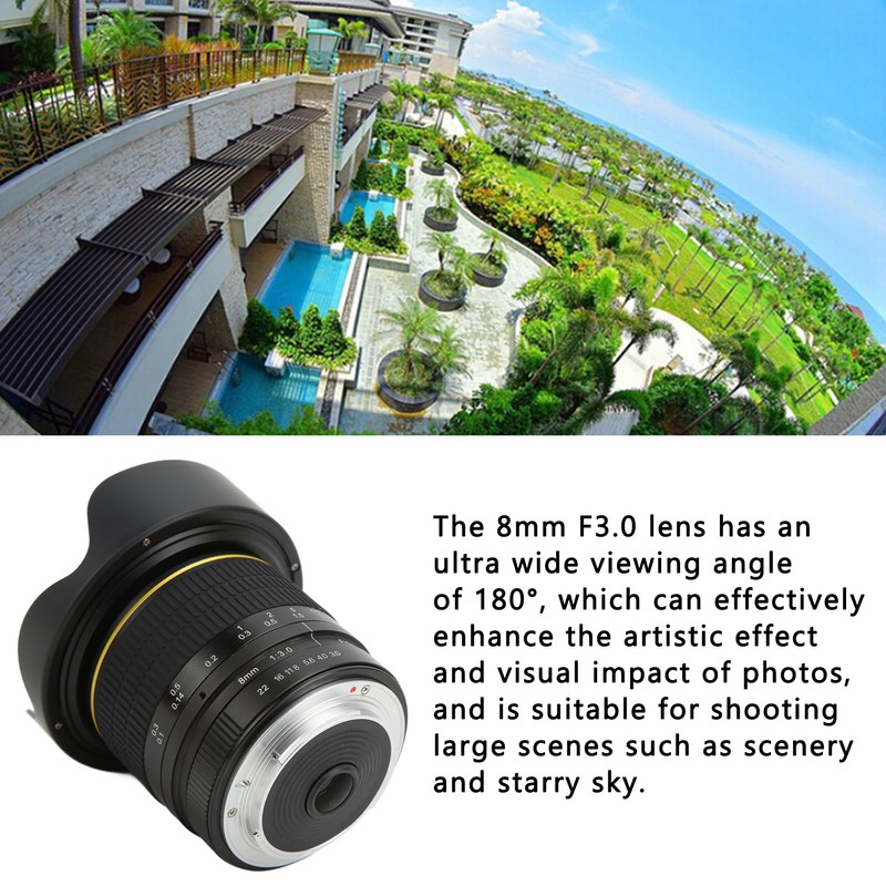 8mm F3 Ultra Wide Angle Fisheye Lens F Mount Manual