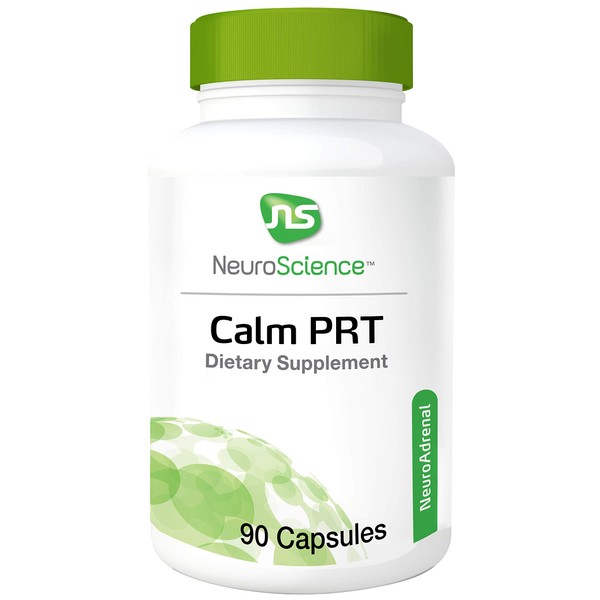 NeuroScience Calm PRT - Rhodiola Rosea Adrenal Health Supplement to Support Sleep, Mood, Regulate Stress + Help Reduce Anxiousness - Sleep Supplement with Glycine, Taurine, Cortisol (90 Capsules)