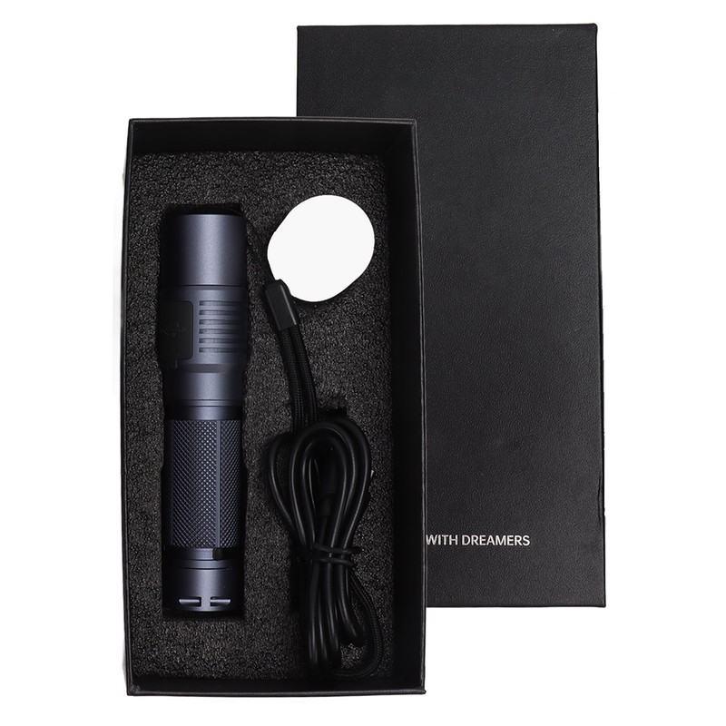 Super Bright Flashlight IPX7 Waterproof White Light Portable Rechargeable Flashlight