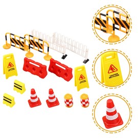 Cabilock Pack of 28 Traffic Sign, Barricade Mini for Children, Miniatures, Sand Table, Cardboard Tools for Children, Mini Traffic Sign, Traffic Barrier Cone, Miniature Road Blocks