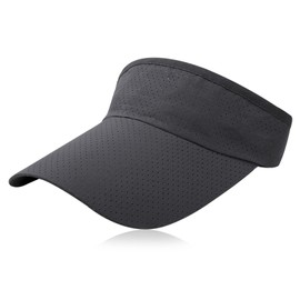 Visors for Women, Summer Peaked Cap Sports, Unisex Sun Visor Cap with Wide Brim, Sun Hat, Anti-UV Visor, Adjustable Headband, Golf Hat, Cycling, Running, Leisure, Outdoor, gray