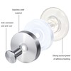 WellMade 2 Pack Brushed Stainless Steel Suction Cup Hooks for