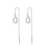 SLUYNZ Sterling Silver Teardrop Threader Earrings Dangle for Women Waterdrop