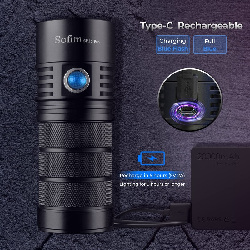 sofirn Flashlight High Lumens, 8000 Lumens Super Bright SP36 Pro