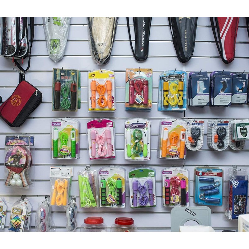 TSY TOOL 12 Count 4" Metal Chrome Slat Wall Hooks,